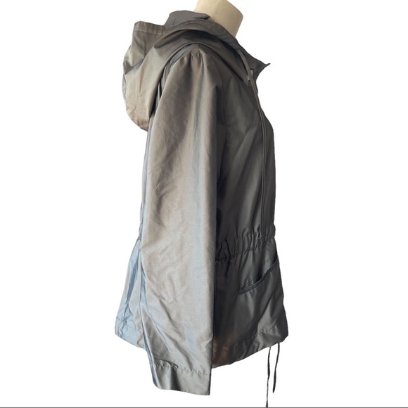 Teenflo Sz.14 silver lightweight belted front zip jacket glamcore cybercore - Picture 6 of 11